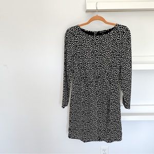 J. Crew Mercantile Black & White Heart Print Slit Front Dress